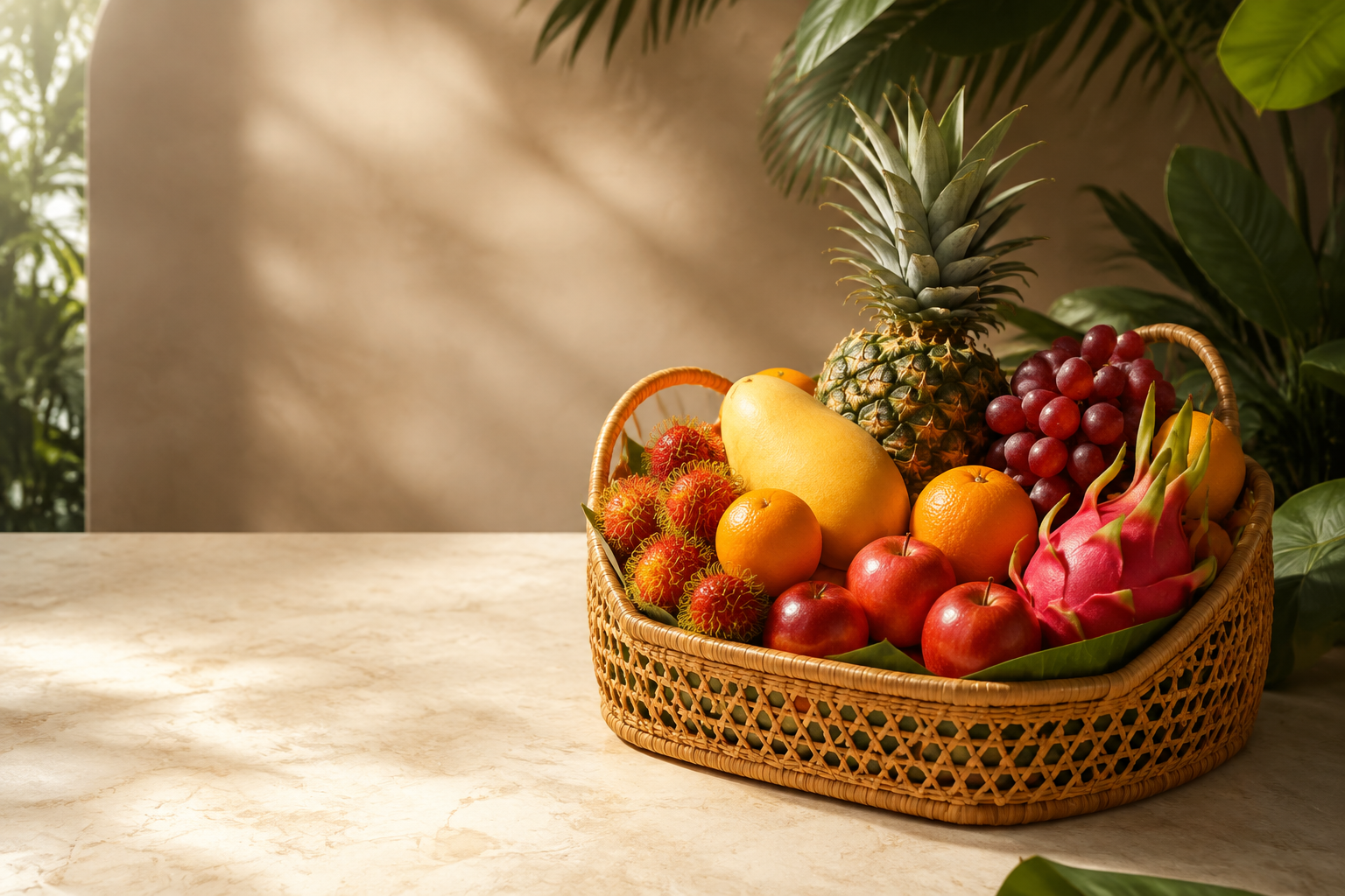 Premium tropical fruit basket